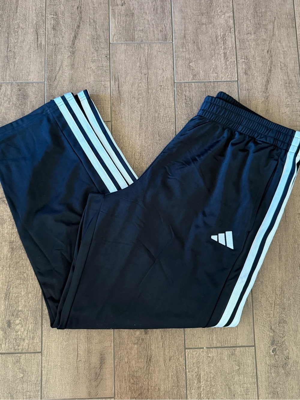 Adidas 3-Stripes Inner Drawstring Tricot Track Pants Black White KE2045 Sz 2XL